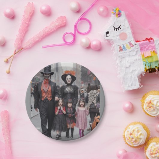 ハロウィンヴァンパイアファミリーパーティープレート🦇🎃 ペーパープレート (パーティー)