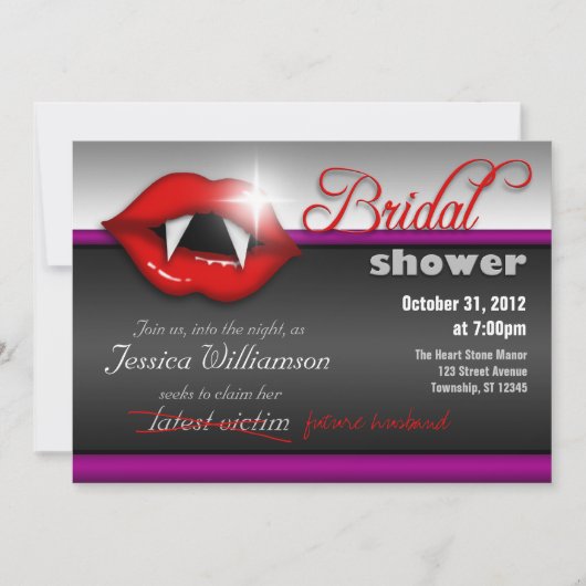 ハロウィンヴァンパイアブライダルシャワー招待状 招待状 (正面)