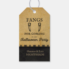 ハロウィンヴァンパイア | Fangsに来る |カスタム ギフトタグ