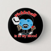 ハロウィンヴァンパイア – Pickleball Is In My Blood 缶バッジ (正面)