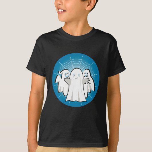 ハロウィンヴィンテージ幽霊のよく出ると不気味デザイン Tシャツ (正面)