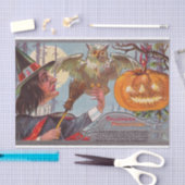 ハロウィンヴィンテージ魔女カボチャパーティー組織 薄葉紙 (クラフト)