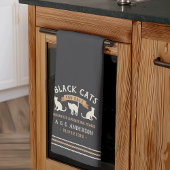 ハロウィンヴィンテージ黒猫パーソナライズされたたち キッチンタオル