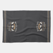 ハロウィンヴィンテージ黒猫パーソナライズされたたち キッチンタオル (横)