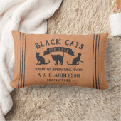 ハロウィンヴィンテージ黒猫パーソナライズされたたち ランバークッション (ブランケット)