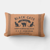 ハロウィンヴィンテージ黒猫パーソナライズされたたち ランバークッション (正面)