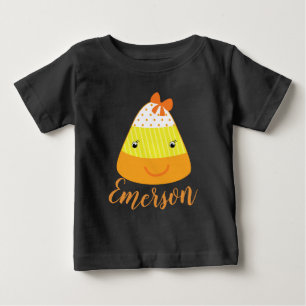 ハロウィン一流のReglanの女の子のハロウィンキャンデー ベビーTシャツ