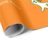 ハロウィン不気味おもしろい猫幽霊ウィッチカスタム文字 ラッピングペーパー (ロールコーナー)