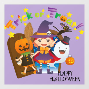 ハロウィン不気味かわいいお洒落魔女パープル ウィンドウサイン