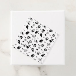 ハロウィン不気味かわいいパターンホリデーホラーブラック フェイバータグ