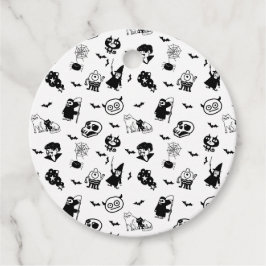 ハロウィン不気味かわいいパターンホリデーホラーブラック フェイバータグ