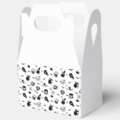 ハロウィン不気味かわいいパターンホリデーホラーブラック フェイバーボックス (見開き)