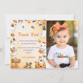 ハロウィン不気味かわいい幽霊ありがとう写真 招待状 (正面)