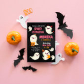 ハロウィン不気味かわいい幽霊ガール誕生日 招待状