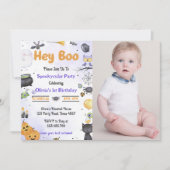 ハロウィン不気味かわいい幽霊誕生日パーティーの写真 招待状 (正面)