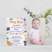 ハロウィン不気味かわいい幽霊誕生日パーティーの写真 招待状 (スタンド正面)