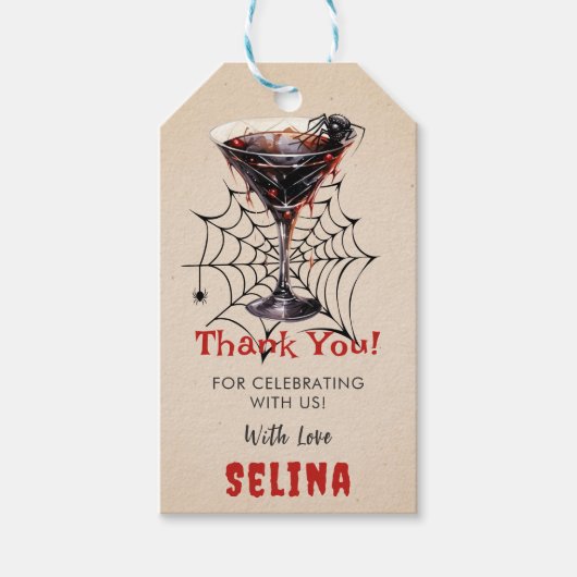 ハロウィン不気味かわいい幽霊誕生日パーティー ギフトタグ (正面)