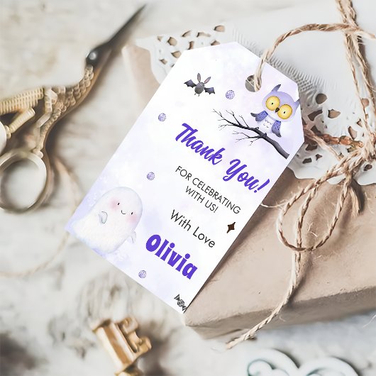 ハロウィン不気味かわいい幽霊誕生日パーティー ギフトタグ