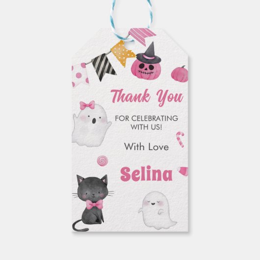 ハロウィン不気味かわいい幽霊誕生日パーティー ギフトタグ (裏面)