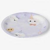 ハロウィン不気味かわいい幽霊誕生日パーティー ペーパープレート (アングル)