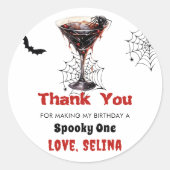 ハロウィン不気味かわいい幽霊誕生日パーティー ラウンドシール (正面)