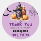 ハロウィン不気味かわいい幽霊誕生日パーティー ラウンドシール (正面)