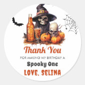 ハロウィン不気味かわいい幽霊誕生日パーティー ラウンドシール (正面)