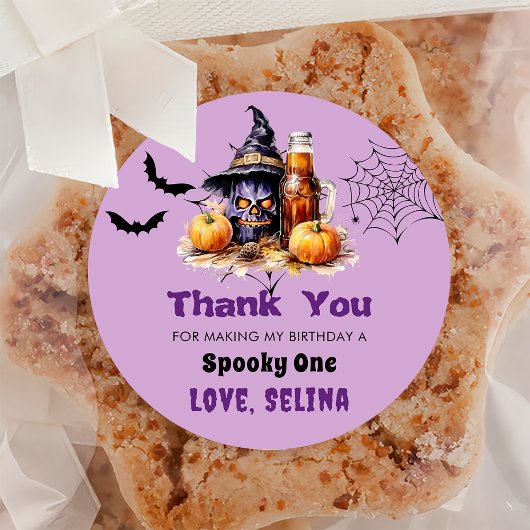 ハロウィン不気味かわいい幽霊誕生日パーティー ラウンドシール