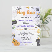 ハロウィン不気味かわいい幽霊誕生日パーティー 招待状 (スタンド正面)