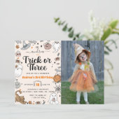 ハロウィン不気味かわいい幽霊3rd誕生日フォト 招待状 (スタンド正面)