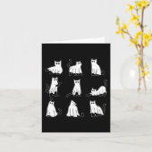 ハロウィン不気味かわいい黒猫子猫幽霊たち秋 カード (黄色い花)