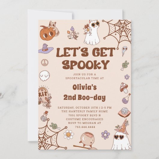 ハロウィン不気味かわいい2回目の誕生日 招待状 (正面)