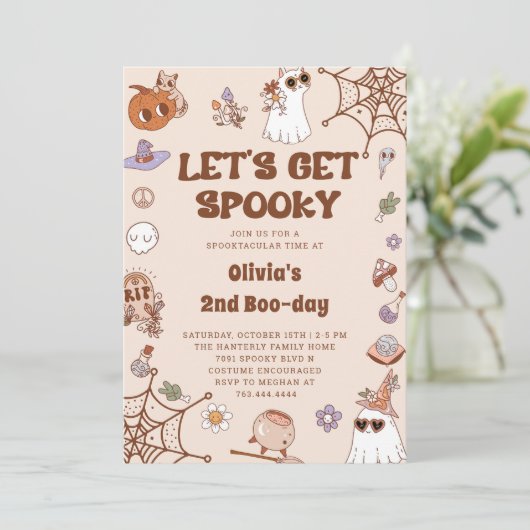 ハロウィン不気味かわいい2回目の誕生日 招待状 (スタンド正面)