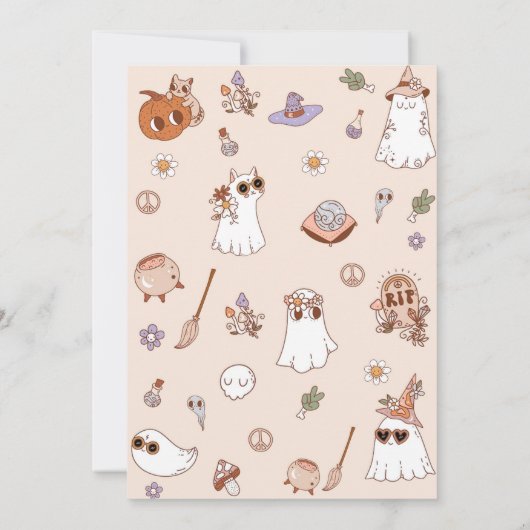 ハロウィン不気味かわいい2回目の誕生日 招待状 (裏面)