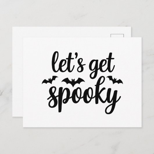 ハロウィン不気味こうもりのグラフィックデザイン ポストカード (正面/裏面)