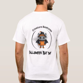 ハロウィン不気味こうもりの日に変装ブラック Tシャツ