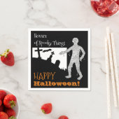 ハロウィン不気味こうもり墓地ムミブラックオレンジ スタンダードカクテルナプキン (インサイチュ)