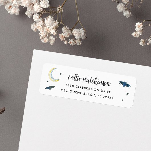 ハロウィン不気味こうもり差出人住所 ラベル