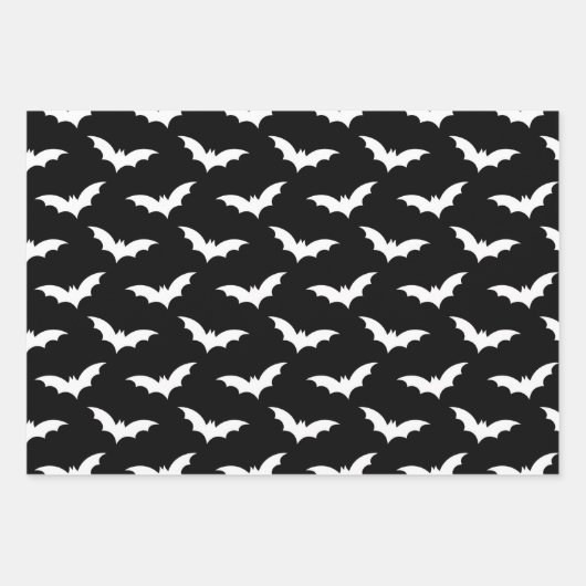 ハロウィン不気味こうもり装飾パターン ラッピングペーパーシート (正面)