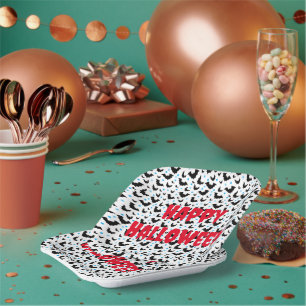 ハロウィン不気味こうもり設計紙プレート ペーパープレート