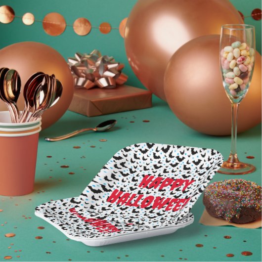 ハロウィン不気味こうもり設計紙プレート ペーパープレート (複数)