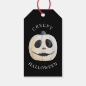 ハロウィン不気味なゴシック様式のハロウィーンのカボチャのちょうちんカボチャ ギフトタグ (正面)