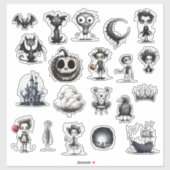 ハロウィン不気味なホラー悪夢 シール (シート)