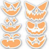 ハロウィン不気味な恐ろしい幽霊の悪不気味顔 シール (正面)