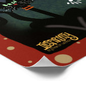 ハロウィン不気味のかわいいスケルトンキャットモンスター ポスター (角)