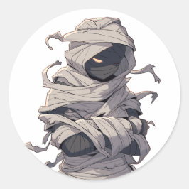 ハロウィン不気味のエジプトのミイラの腕を交差 ラウンドシール