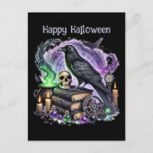 ハロウィン不気味のカスタマイズ可能なカラス シーズンポストカード (正面)