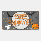 ハロウィン不気味のカボチャ、こうもり、幽霊、キャンディー 横断幕 (横)