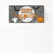 ハロウィン不気味のカボチャ、こうもり、幽霊、キャンディー 横断幕 (インサイチュ)