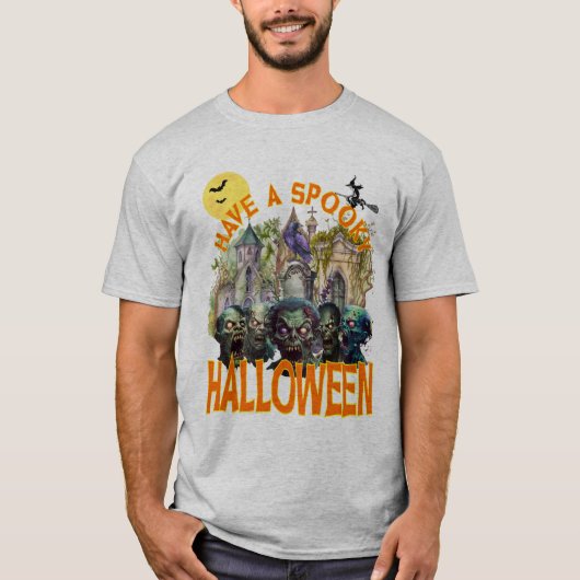 ハロウィン不気味のクラシックTシャツを着る Tシャツ (正面)